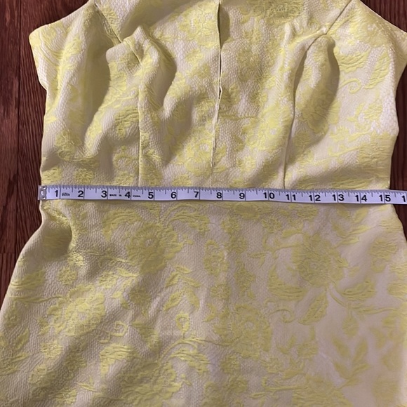 RIVER ISLAND woman’s NEON YELLOW floral LACE shift dress size 36 euro stretch - Picture 12 of 13